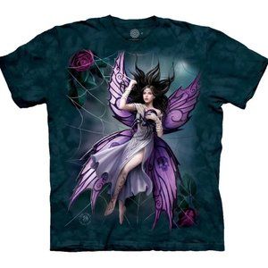 The Mountain Silk Lure Spider Web Skull Rose Fairy Tattoo Elf Shirt 4X-5X